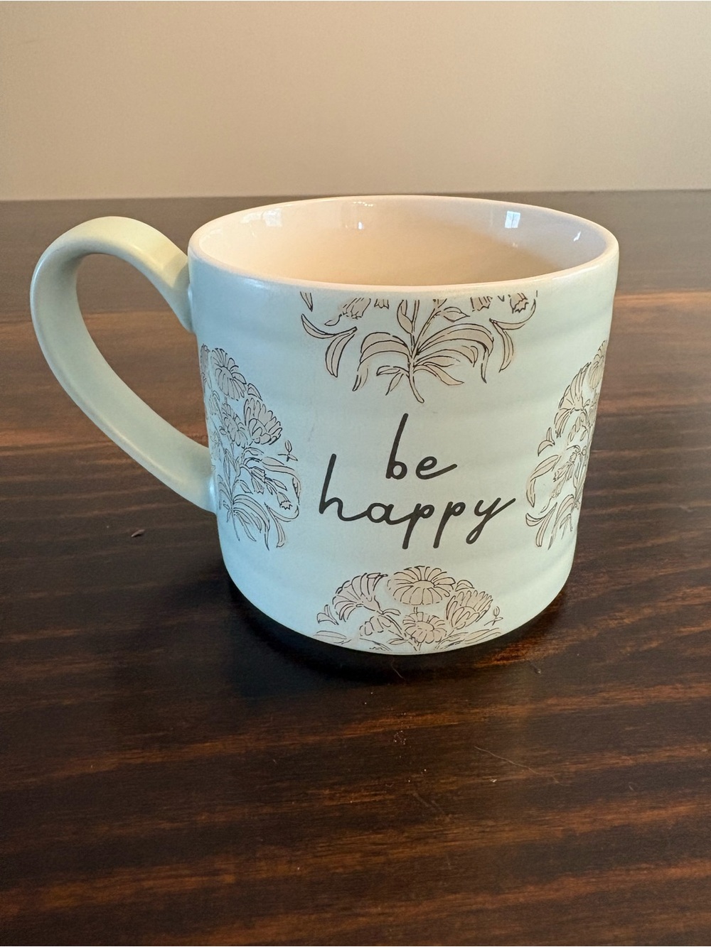 Threshold 'Be Happy' Light Green Ceramic Mug